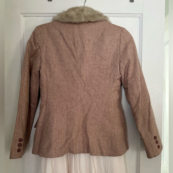 Vintage Kirkland Hall Wool Blazer with Detachable Fur Collar - Picture 2 of 6